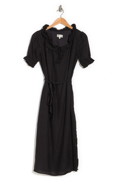 Alex Mill Regan Linen Midi Dress In Black | ModeSens