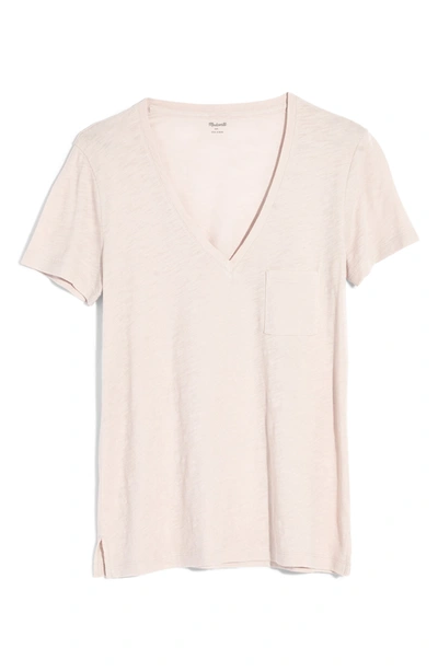 Madewell Whisper Cotton V-neck Pocket Tee In Ashen Silver