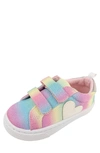 Rainbow Daze Rainbow Heart Double Strap Athletic Sneaker In Pink