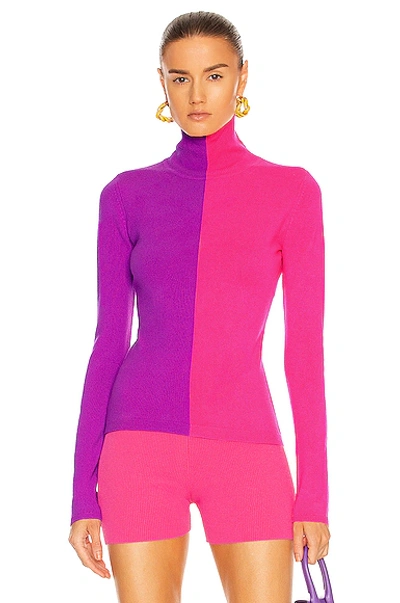 Aknvas Kim Two Tone Cashmere Sweater In Purple,glow