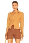 Jacquemus La Chemise Obiou Long Sleeve Shirt In Camel