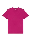 Saint Laurent Pink Rive Gauche Logo T-shirt In Fuchsia