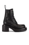 Bottega Veneta Lug Lace Up Ankle Boots In Black