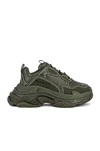 Balenciaga Triple S Sneaker Silver And White In Khaki & Black