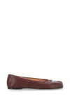 Maison Margiela New Round Toe Ballerina With Stitch Detailing In Brown