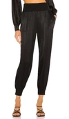 Bobi Black Sleek Textured Pant In Black