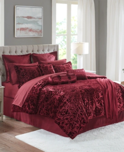 Addison Park Tara 14-pc. Queen Comforter Set Bedding In Wine