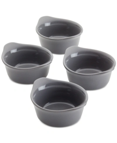 Rachael Ray Ceramics Round Ramekin Dipper Cups, Set Of 4 In Gray