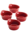 Rachael Ray Ceramics Round Ramekin Dipper Cups, Set Of 4 In Red