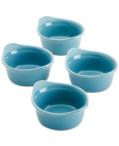 Rachael Ray Ceramics Round Ramekin Dipper Cups, Set Of 4 In Agave Blue