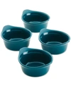 Rachael Ray Ceramics Round Ramekin Dipper Cups, Set Of 4 In Teal
