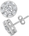 Macy's Diamond Halo Stud Earrings (2 Ct. T.w.) In 14k White Gold In White Gold