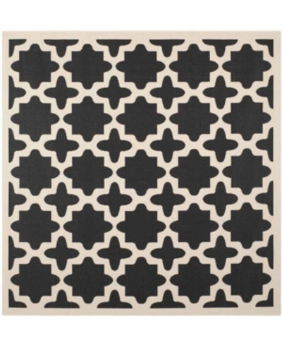 Safavieh Courtyard Cy6913 Black And Beige 7'10" X 7'10" Sisal Weave Square Outdoor Area Rug