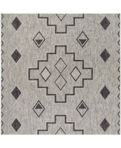 Safavieh Courtyard Cy8533 Gray And Black 6'7" X 6'7" Square Outdoor Area Rug