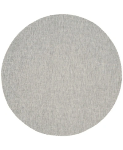 Safavieh Courtyard Cy8576 Gray And Turquoise 6'7" X 6'7" Sisal Weave Round Outdoor Area Rug