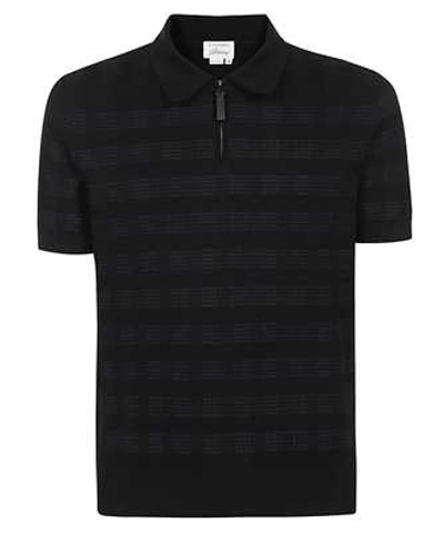 Brioni Con Zip Polo In Black