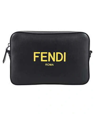 Fendi Brand-plaque Leather Cross-body Bag In Black