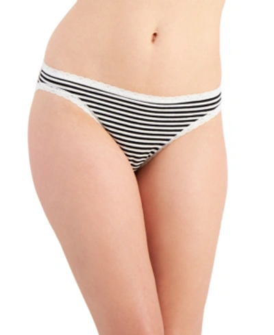 Jenni Women's Lace Trim Bikini Underwear, Created For Macy's In Feeder Stripe
