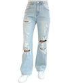 Almost Famous Juniors' Ripped 90s Wide Leg Jeans In Light Wash