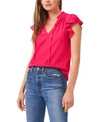 1.state Smocked Neck Flutter Sleeve Mesh Top In Rose Blossom