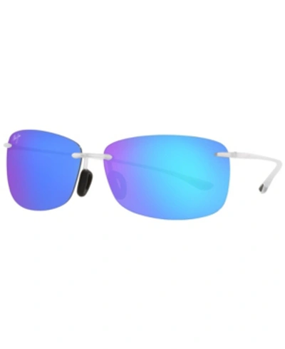 Maui Jim Hikina Crystal Blue Hawaii Square Polarized Sunglasses In Blue Mir Pol