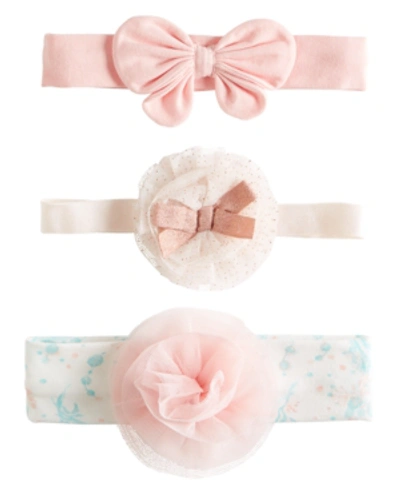 First Impressions Kids' Baby Girls 3-pack Bow Headband Set, Created For Macy's In Angel White