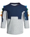 FIRST IMPRESSIONS BABY BOYS DINO SPIKE LONG-SLEEVE T-SHIRT, CREATED FOR MACY'S