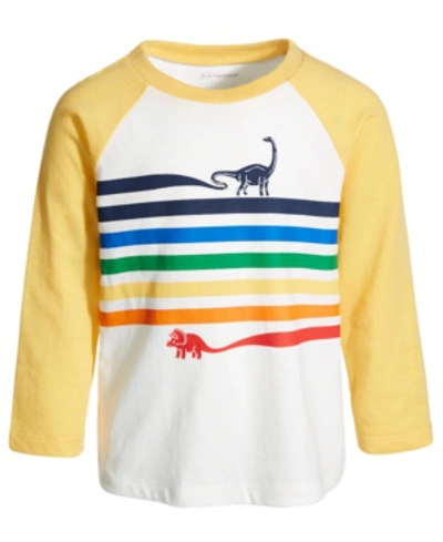 First Impressions Kids' Baby Boys Rainbow Dinosaur Cotton T-shirt, Created For Macy's In Angel White