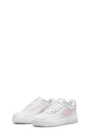 Nike Kids' Air Force 1 Leather Sneakers In White/ Pink Foam