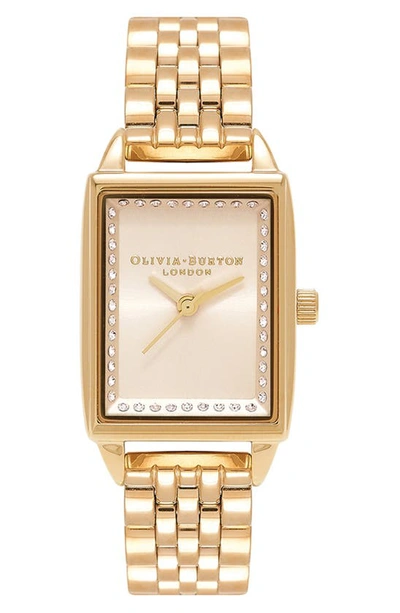 Olivia Burton Classics Rectangular Bracelet Watch, 20mm In Gold