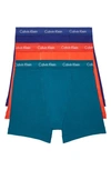 Calvin Klein 3-pack Moisture Wicking Stretch Cotton Boxer Briefs In W6i Bb Ec Tg