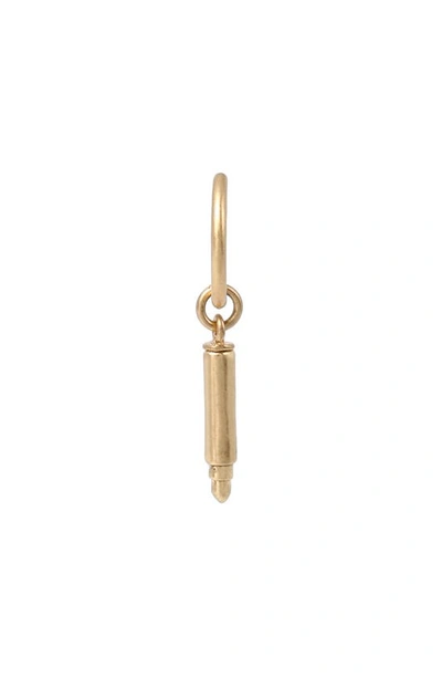 Allsaints Bullet Single Hoop Sterling Silver Earring In Warm Brass