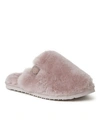 Dearfoams Fireside Genuine Shearling Mule Slipper In Dusty Pink