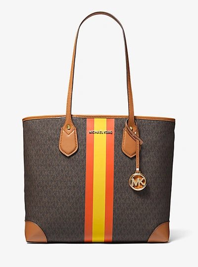 Eva large logo stripe tote bag hotsell