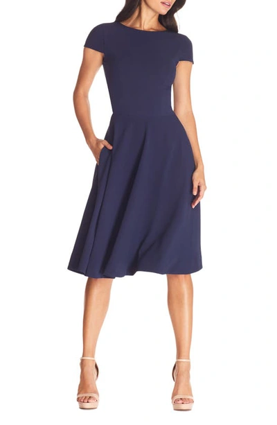 Dress The Population Livia Fit & Flare Dress In Blue