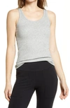 Nordstrom Everyday Rib Tank In Grey Heather