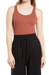 Nordstrom Everyday Rib Tank In Rust Sequoia