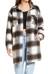 Thread & Supply Long Shirt Jacket In Black Multi Plaid