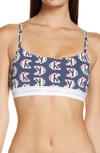 Calvin Klein Ck One Cotton Bralette In Blue Logo