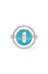 Messika Lucky Move 18-karat Rose Gold, Turquoise And Diamond Ring