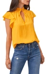 1.state Flutter Sleeve Top In Yellow