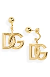 Dolce & Gabbana Dolce&gabbana Logo Drop Back Earrings In Oro