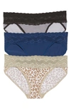 Natori Bliss Perfection 3-pack Bikini Briefs In S Anmlprnt/rnstrm/l Strpprnt