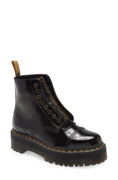 Dr. Martens Sinclair Vegan Boots In Black Patent Leather