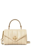 Tory Burch Kira Small Quilted Leather Satchel In Brie