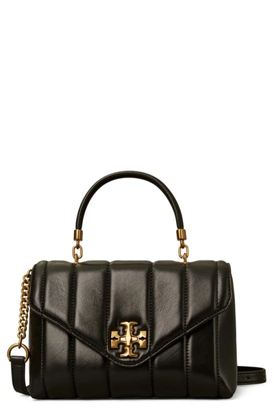 Tory Burch Kira Small Quilted Leather Satchel In Black