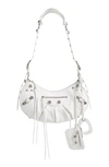 Balenciaga Le Cagole Lambskin Shoulder Bag In Optic White