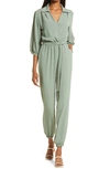 FRAICHE BY J TIE WAIST LONG SLEEVE JUMPSUIT,FD 2972