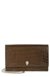 ALEXANDER MCQUEEN MEDIUM SKULL CROC EMBOSSED LEATHER CROSSBODY BAG,6302661HB0I