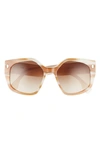Fendi 55mm Gradient Butterfly Sunglasses In Beige Horn / Gradient Brown